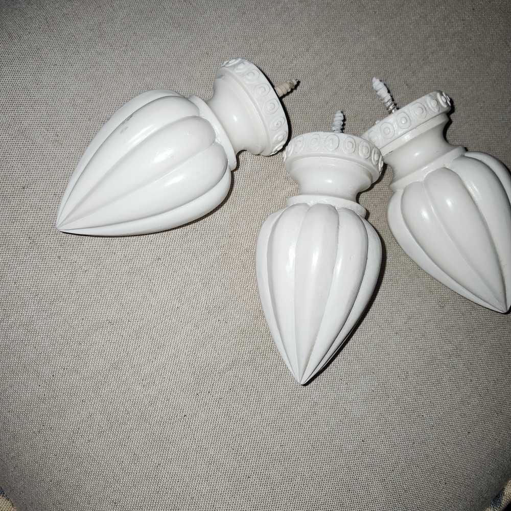 Set of Four White Decorative Finials